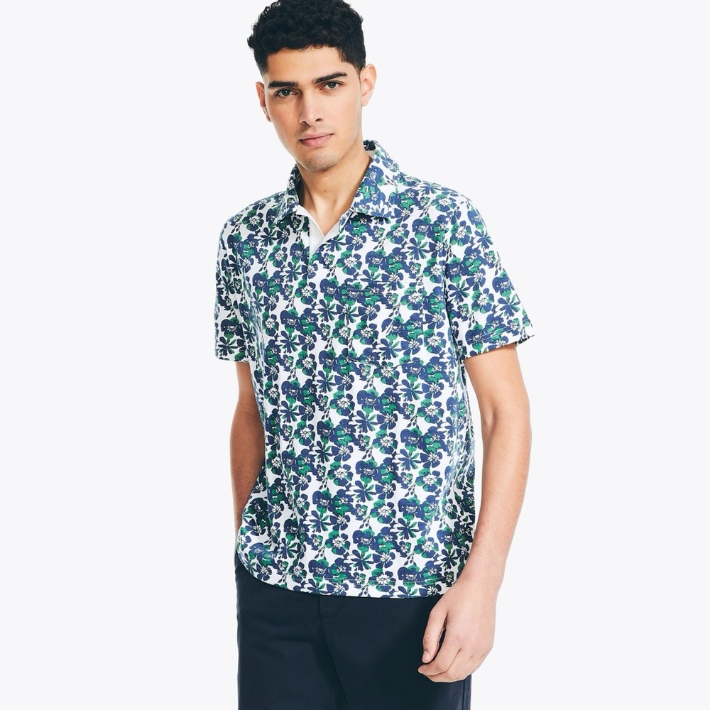Nautica Printed Johnny Collar Polo Size XXL